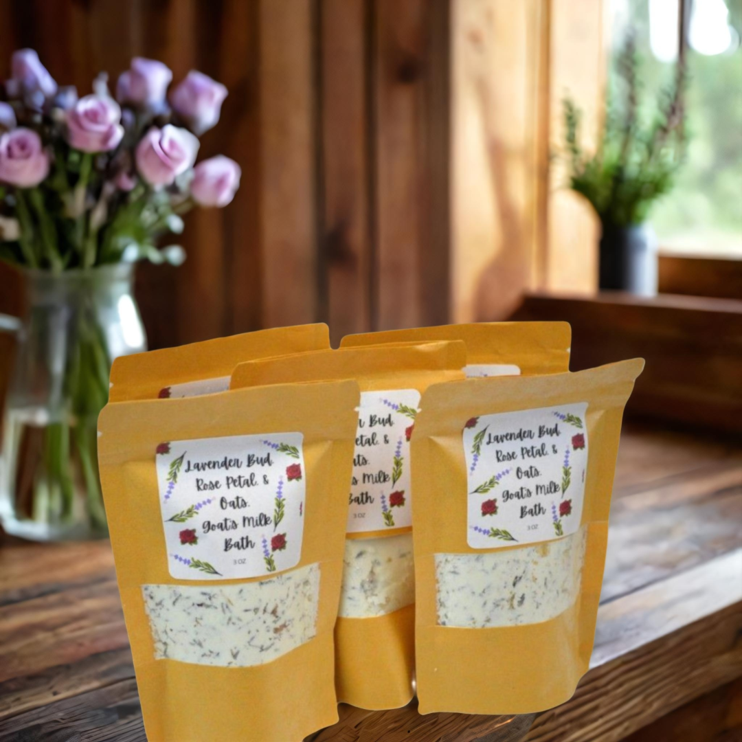 Lavender Bud, Rose Petal, and Oats Goats Milk Bath